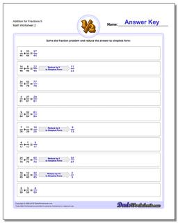 Addition Worksheet for Fraction Worksheets 5 /worksheets/fraction-addition.html