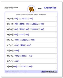 Adding Fraction Worksheets Addition Worksheet for Mixed 4